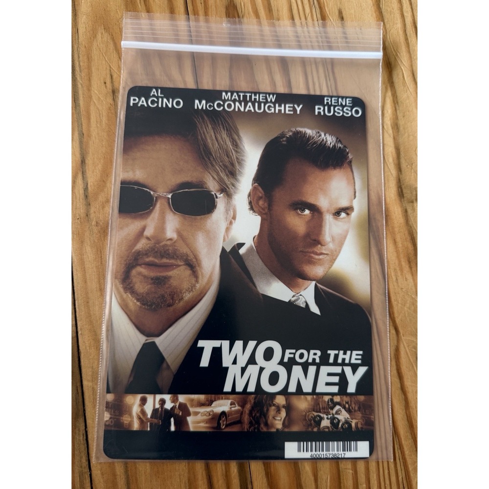 TWO FOR THE MONEY - BLOCKBUSTER VIDEO BACKER CARD 5"X8"